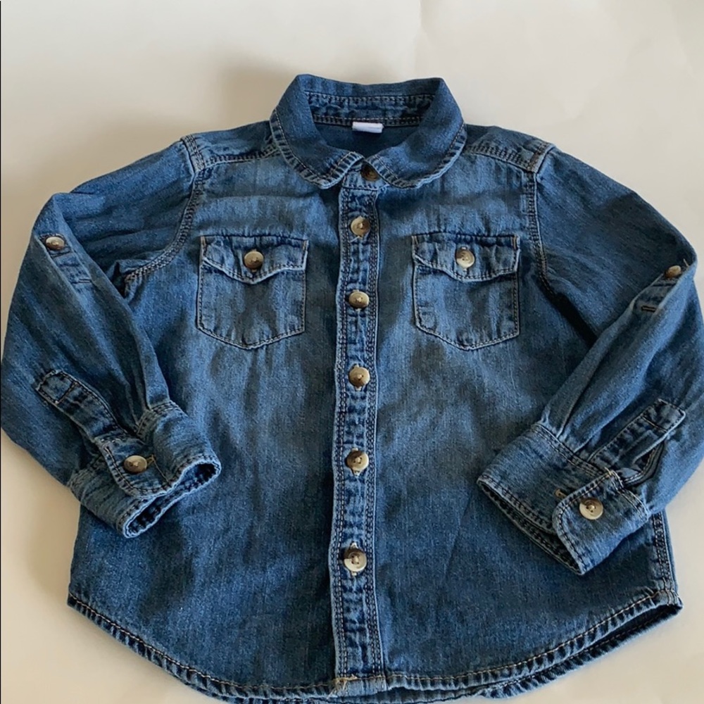 Old Navy Toddler Long-Sleeve Utility Denim Shirt
